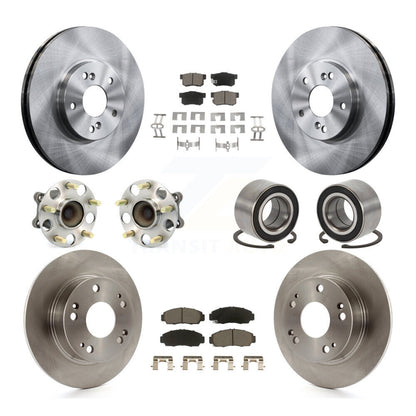 Hub Bearing Disc Brake Rotor & Pad Front Rear Kit (10Pc) For 2004-2008 Acura TSX