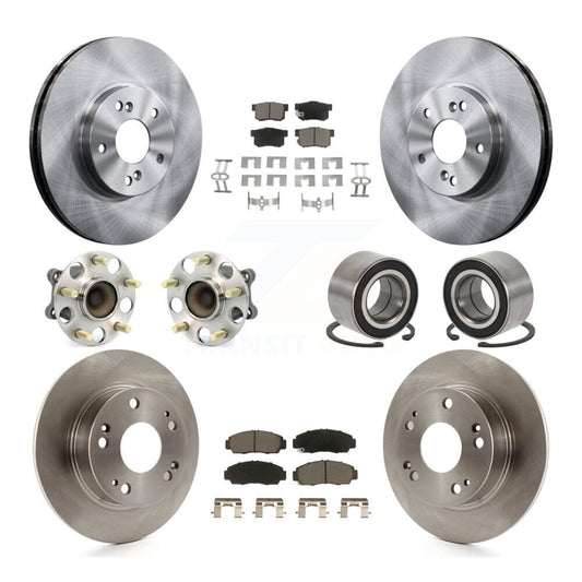 Hub Bearing Disc Brake Rotor & Pad Front Rear Kit (10Pc) For 2004-2008 Acura TSX