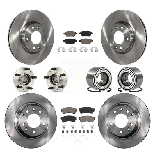 Hub Bearing Brake Rotor & Pads Front Rear Kit (10Pc) For Ford Fusion Mazda 6 MKZ