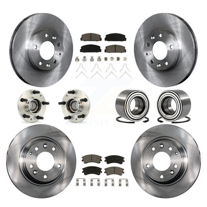 Hub Bearing Disc Brake Rotors And Ceramic Pads Front Rear Kit (10Pc) For Mazda 6