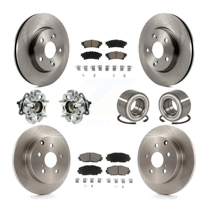 Hub Bearing Brake Rotor & Pad Front Rear Kit (10Pc) For 2017-2018 Toyota Prius V