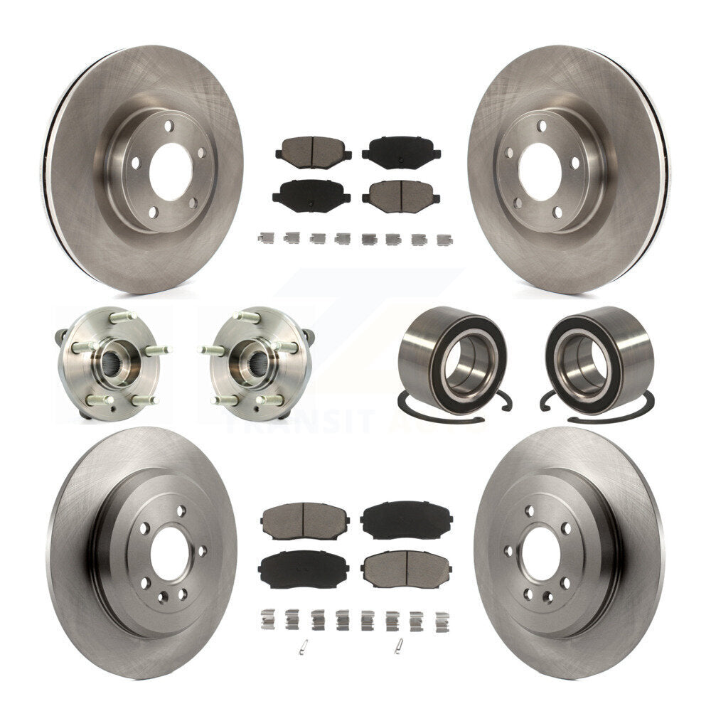 Hub Bearing Disc Brake Rotor Pad Front Rear Kit (10Pc) For Ford Edge Lincoln MKX