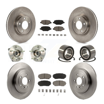 Hub Bearing Disc Brake Rotor Pad Front Rear Kit (10Pc) For Ford Edge Lincoln MKX