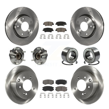 Hub Bearing Disc Brake Rotor & Pads Front Rear Kit (10Pc) For 2012-2013 Kia Soul