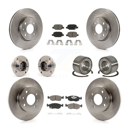 Hub Bearing Disc Brake Rotor And Ceramic Pads Front Rear Kit (10Pc) For Fiat 500