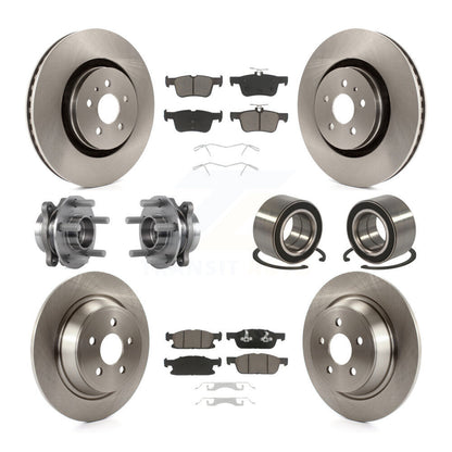 Hub Bearing Disc Brake Rotor & Pads Front Rear Kit (10Pc) For 2015 Ford Edge AWD
