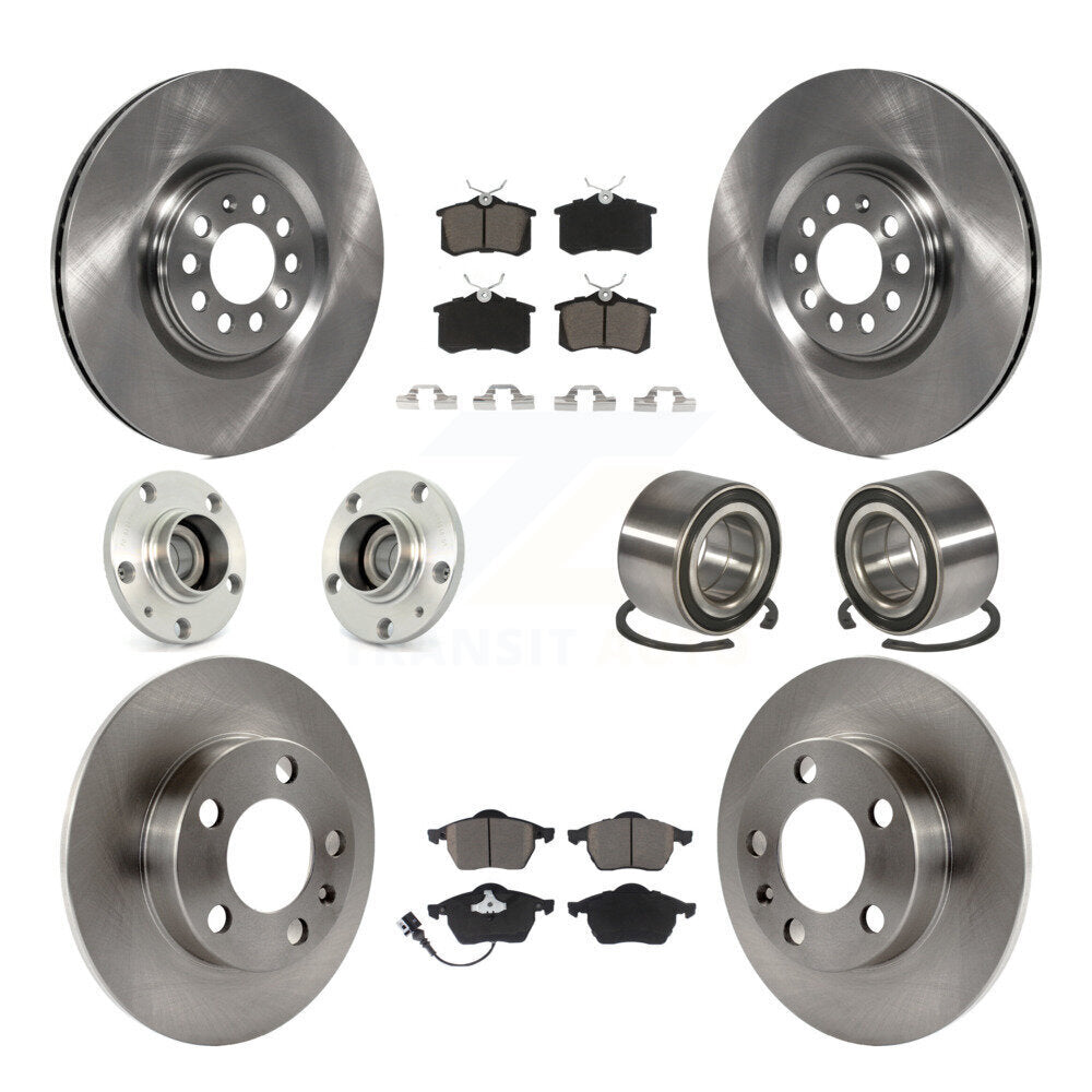 Hub Bearing Disc Brake Rotor And Pad Front Rear Kit (10Pc) For 2000-2006 Audi TT