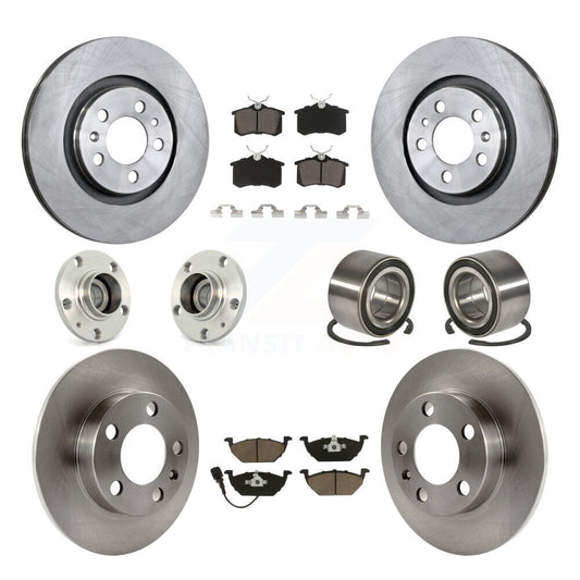 Hub Bearing Brake Rotor Pad Front Rear Kit (10Pc) For Volkswagen Golf City Jetta