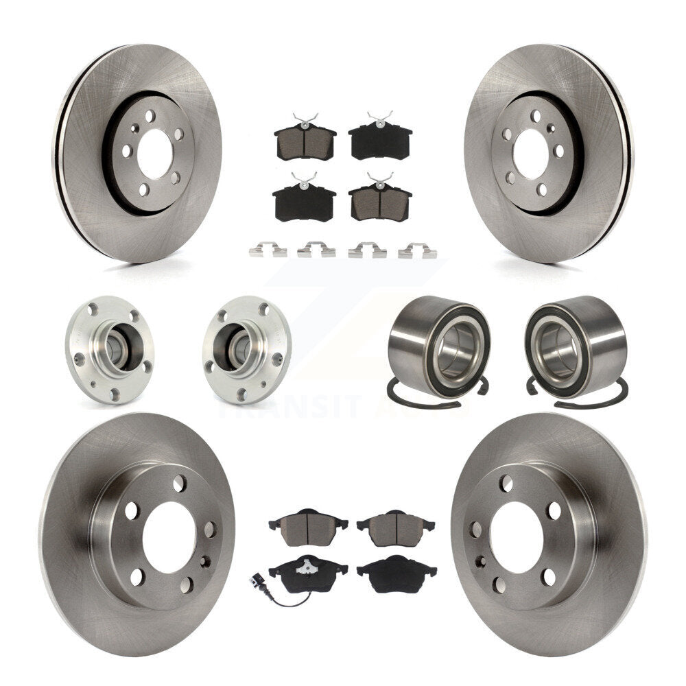 Hub Bearing Brake Rotor And Pad Front Rear Kit (10Pc) For Volkswagen Golf Beetle