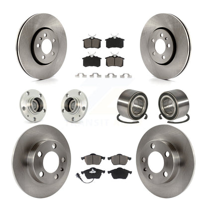 Hub Bearing Brake Rotor And Pad Front Rear Kit (10Pc) For Volkswagen Golf Beetle