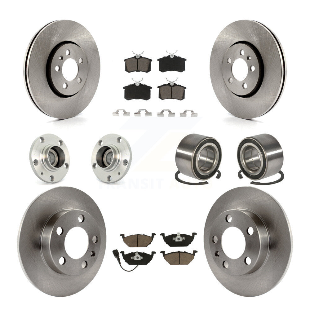 Hub Bearing Brake Rotor Pad Front Rear Kit (10Pc) For 00-01 Volkswagen Golf 2.0L