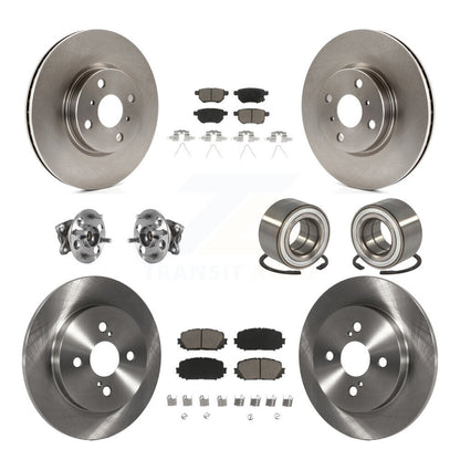 Hub Bearings Disc Brake Rotors And Pads Front Rear Kit (10Pc) For Toyota Yaris