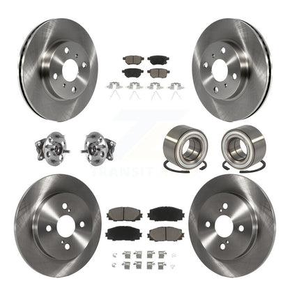Hub Bearings Disc Brake Rotors And Pads Front Rear Kit (10Pc) For Toyota Yaris