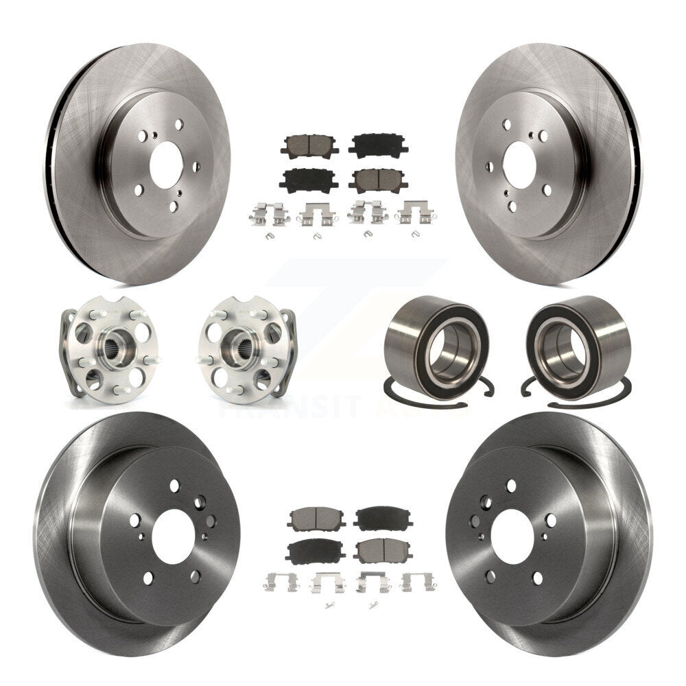 Hub Bearing Brake Rotor & Pad Front Rear Kit (10Pc) For Lexus RX350 RX330 Toyota