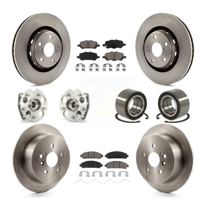 Hub Bearing Brake Rotor Pad Front Rear Kit (10Pc) For 2009-2016 Toyota Venza AWD