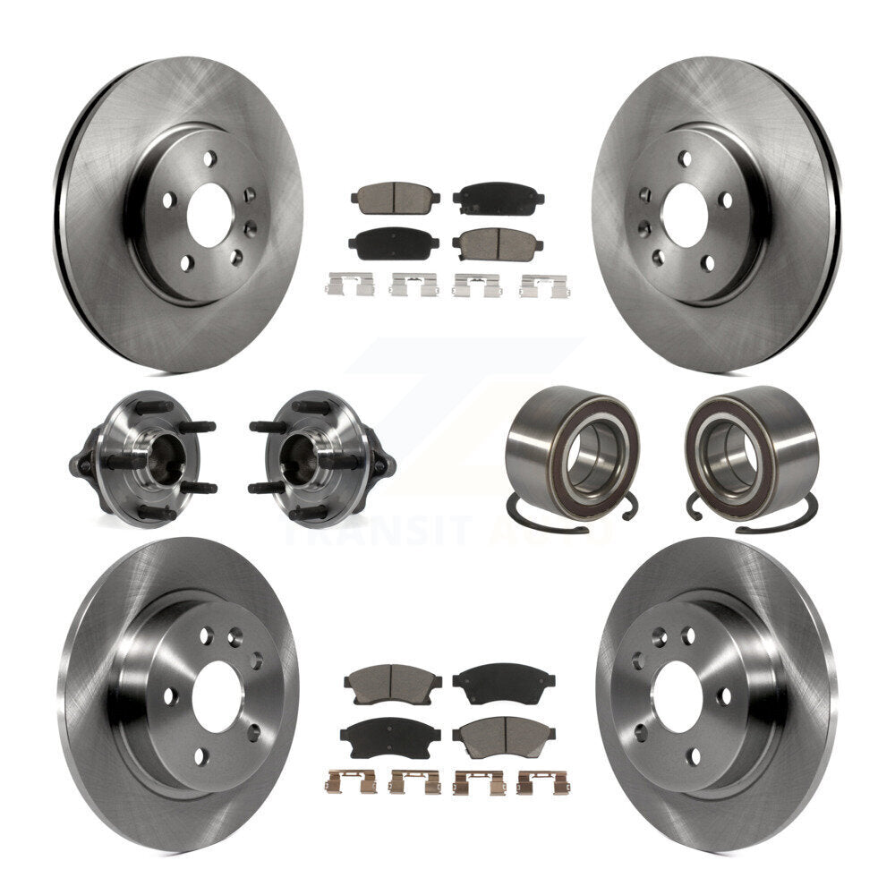 Hub Bearing Brake Rotor & Pad Front Rear Kit (10Pc) For 13-14 Chevrolet Sonic RS