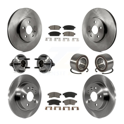 Hub Bearing Brake Rotor & Pad Front Rear Kit (10Pc) For 13-14 Chevrolet Sonic RS