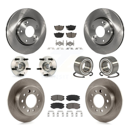 Hub Bearing Disc Brake Rotors And Pads Front Rear Kit (10Pc) For Hyundai Tiburon