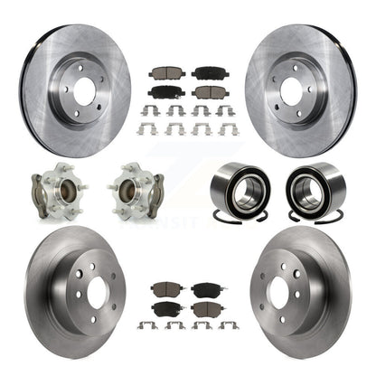 Hub Bearing Disc Brake Rotor Pads Front Rear Kit (10Pc) For Nissan Altima Maxima