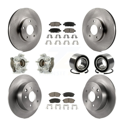 Hub Bearings Disc Brake Rotors And Pads Front Rear Kit (10Pc) For Nissan Altima