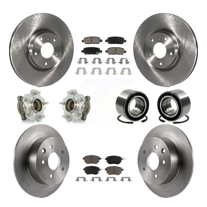 Hub Bearing Disc Brake Rotor Pads Front Rear Kit (10Pc) For Nissan Altima Maxima