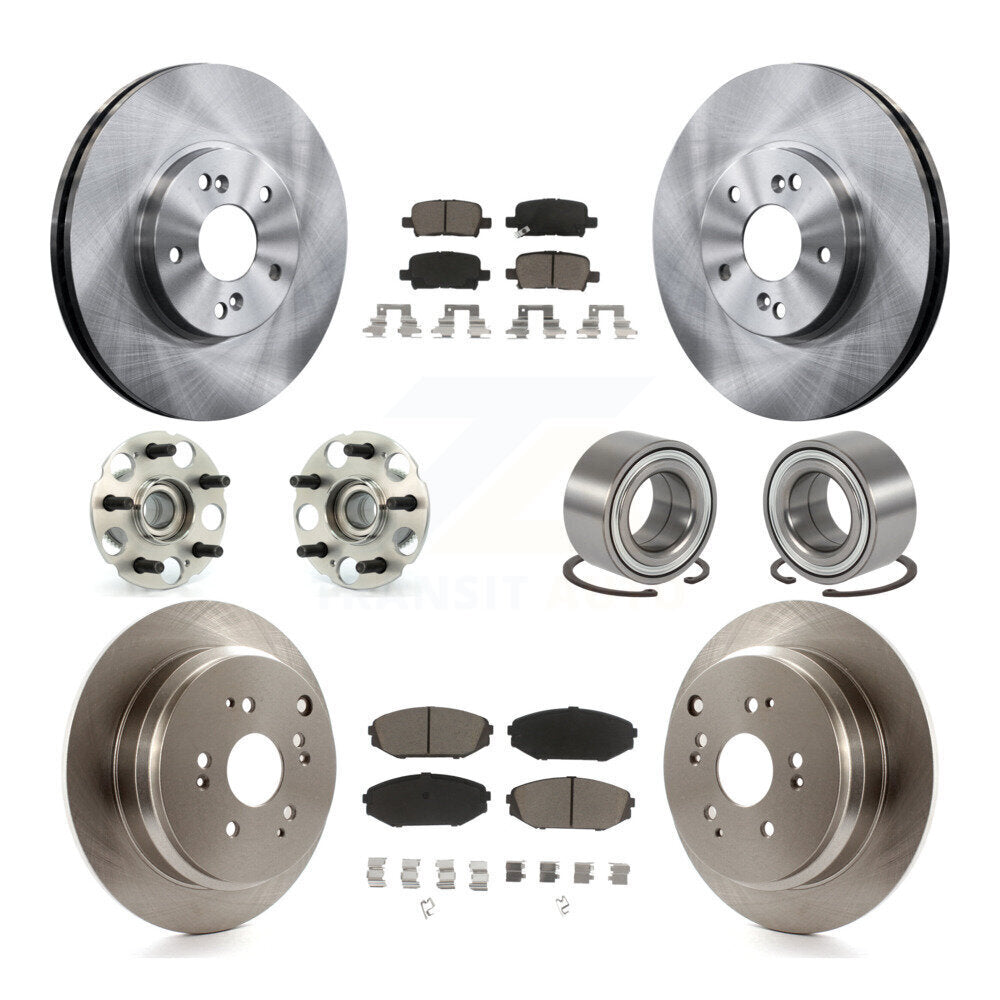 Hub Bearing Brake Rotor & Pads Front Rear Kit (10Pc) For 2002-2004 Honda Odyssey