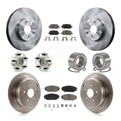 Hub Bearing Brake Rotor & Pads Front Rear Kit (10Pc) For 2002-2004 Honda Odyssey