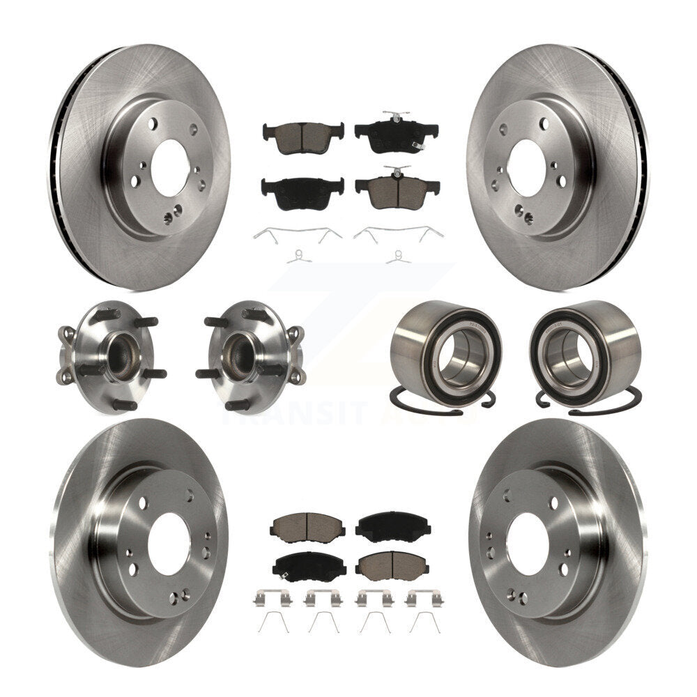 Wheel Hub Bearing Disc Brake Rotor And Pad Front Rear Kit (10Pc) For Honda Civic