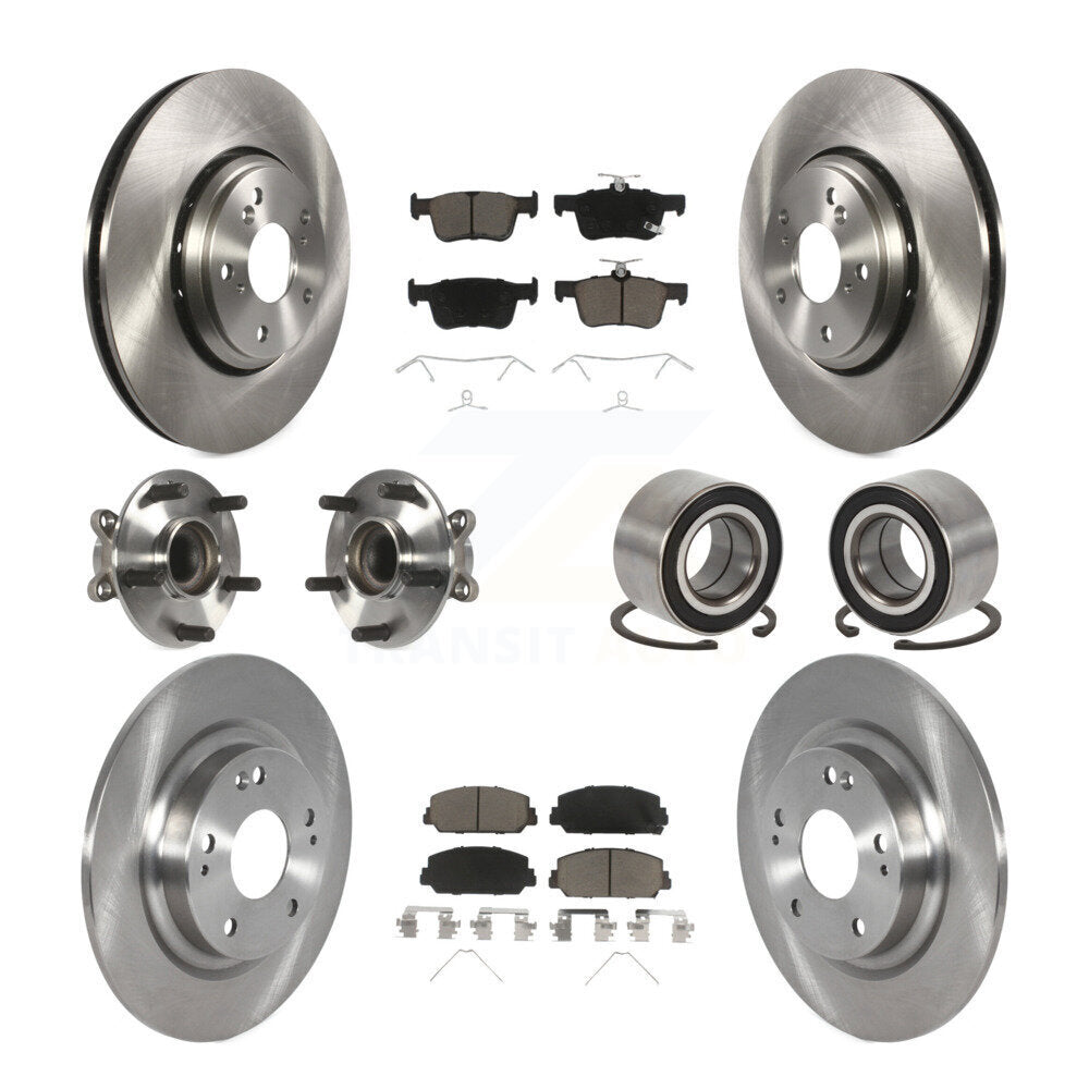 Wheel Hub Bearing Disc Brake Rotor And Pad Front Rear Kit (10Pc) For Honda Civic
