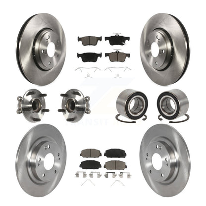 Wheel Hub Bearing Disc Brake Rotor And Pad Front Rear Kit (10Pc) For Honda Civic