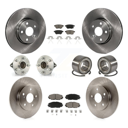 Hub Bearings Disc Brake Rotors And Pads Front Rear Kit (10Pc) For Toyota Matrix
