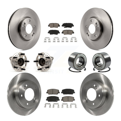 Hub Bearing Disc Brake Rotor Pad Front Rear Kit (10Pc) For Kia Forte Forte5 Koup