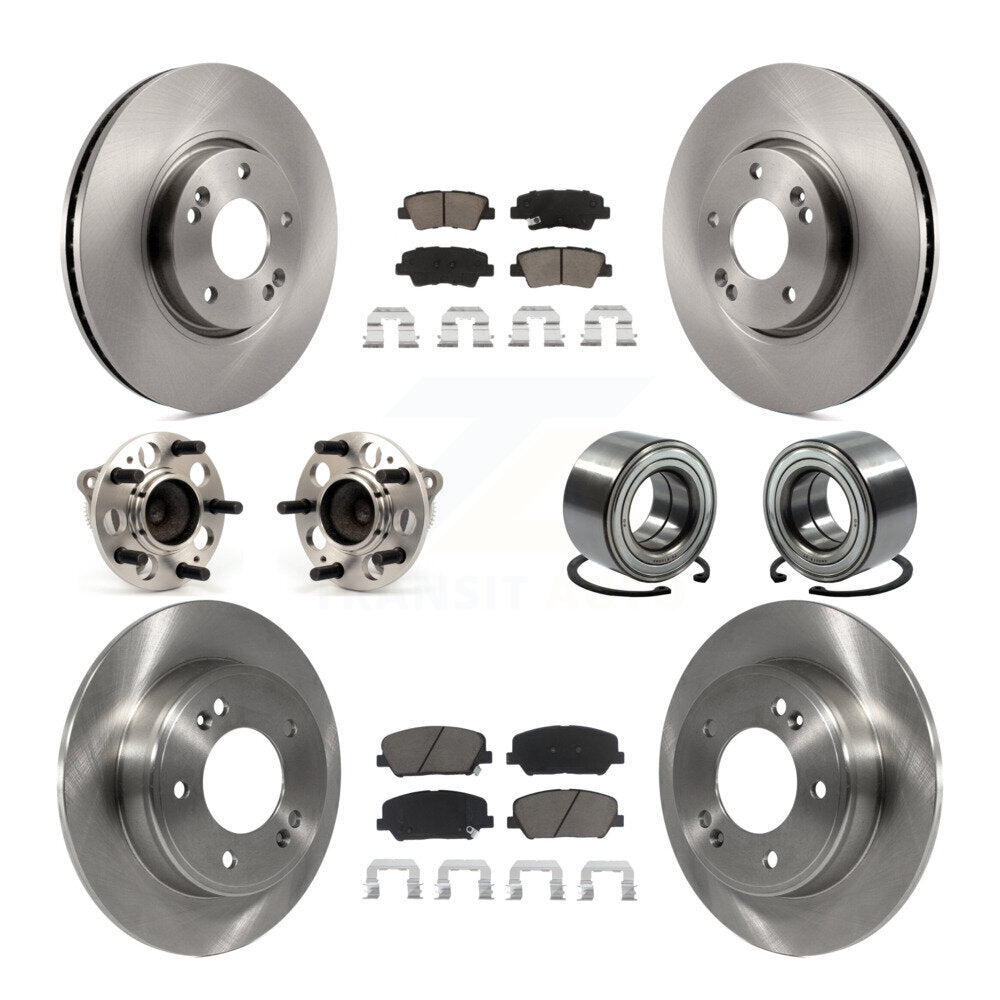 Hub Bearing Disc Brake Rotor And Pads Front Rear Kit (10Pc) For Hyundai Veloster
