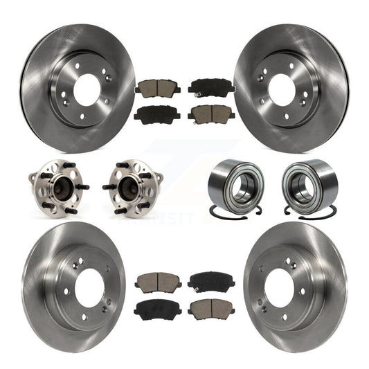 Hub Bearing Brake Rotor & Pad Front Rear Kit (10Pc) For Kia Forte Hyundai Forte5