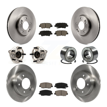 Hub Bearing Brake Rotor & Pad Front Rear Kit (10Pc) For Kia Forte Forte5 Hyundai