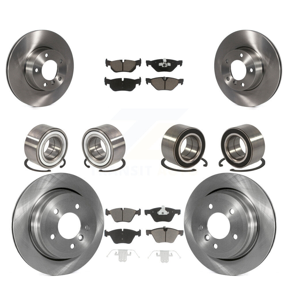 Bearings Disc Brake Rotors And Ceramic Pads Front Rear Kit (10Pc) For BMW 328xi