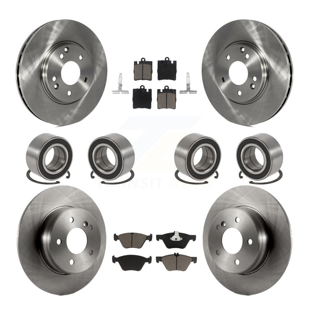 Bearings Disc Brake Rotors And Pads Front Rear Kit (10Pc) For Mercedes-Benz E320