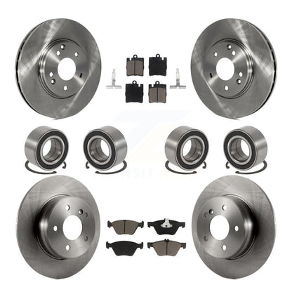 Bearings Disc Brake Rotors And Pads Front Rear Kit (10Pc) For Mercedes-Benz E320