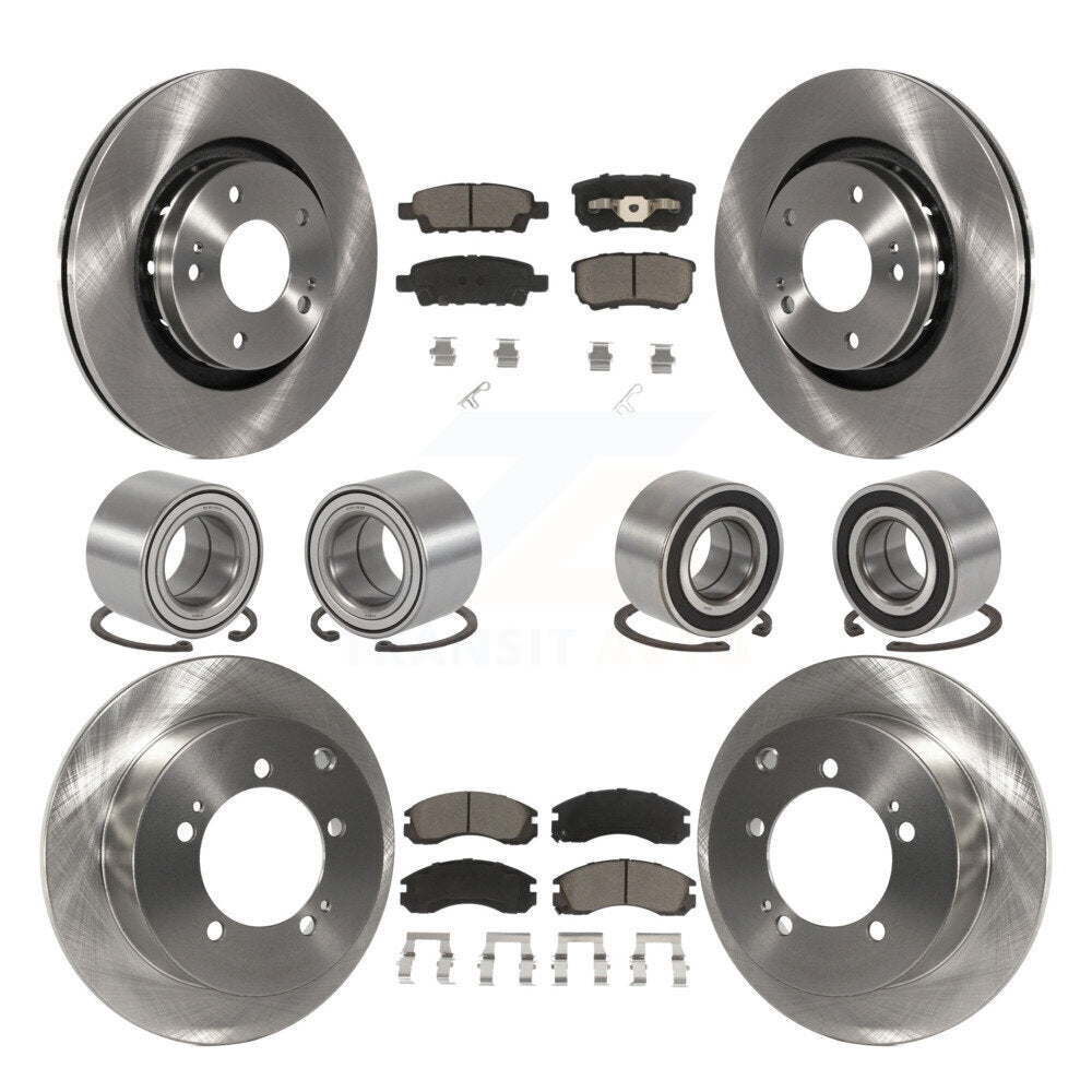 Bearing Brake Rotor Pad Front Rear Kit (10Pc) For 05-06 Mitsubishi Outlander AWD