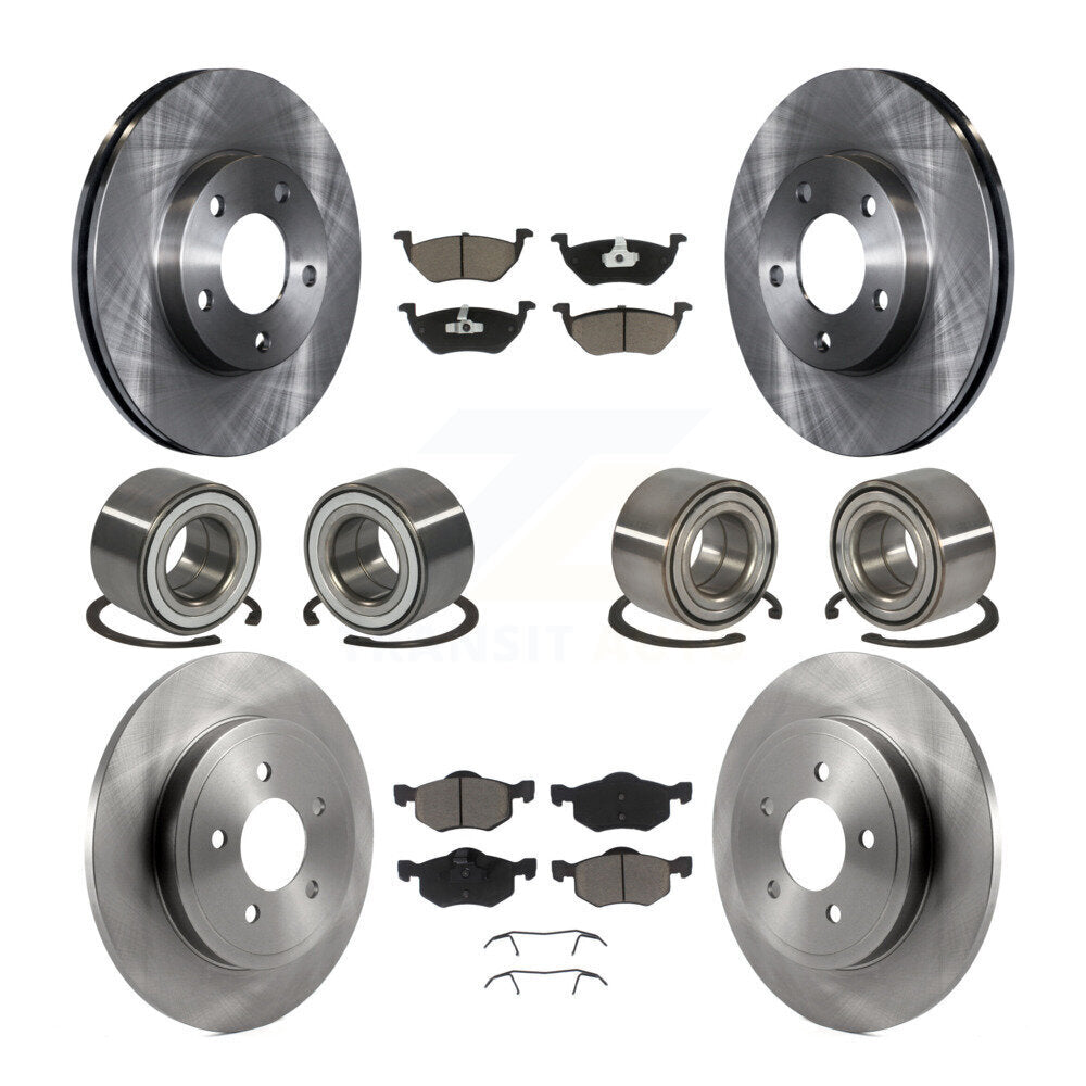Bearing Disc Brake Rotor Pad Front Rear Kit (10Pc) For Ford Escape Mazda Tribute