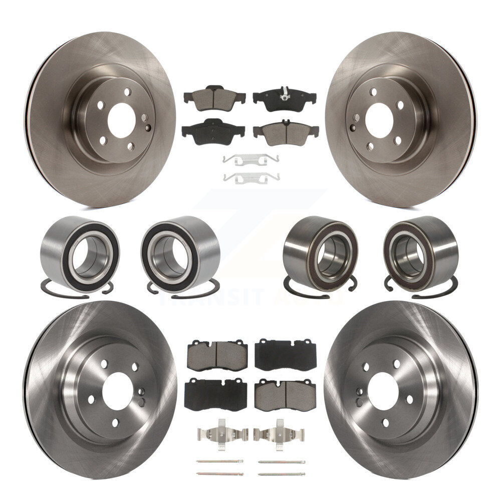 Bearings Disc Brake Rotors And Pads Front Rear Kit (10Pc) For Mercedes-Benz S350
