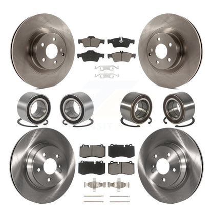 Bearings Disc Brake Rotors And Pads Front Rear Kit (10Pc) For Mercedes-Benz S350