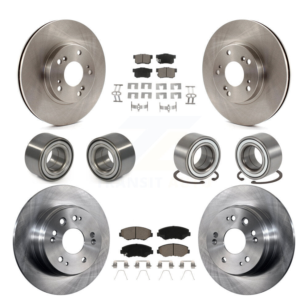 Bearings Disc Brake Rotors And Ceramic Pads Front Rear Kit (10Pc) For Honda CR-V