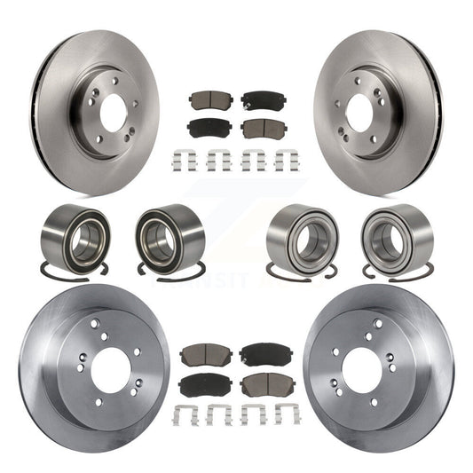 Bearing Brake Rotor & Pads Front Rear Kit (10Pc) For Hyundai Tucson Kia Sportage