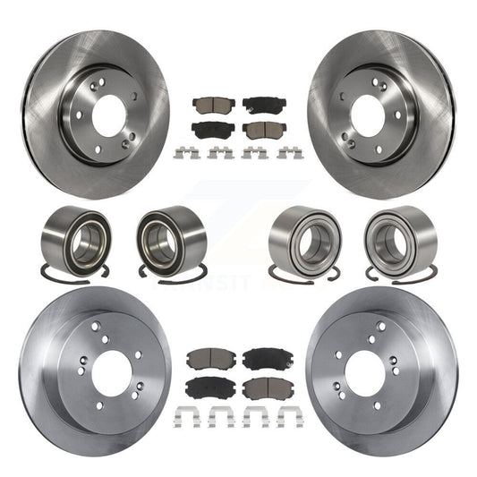 Bearing Brake Rotor & Pads Front Rear Kit (10Pc) For Hyundai Tucson Kia Sportage