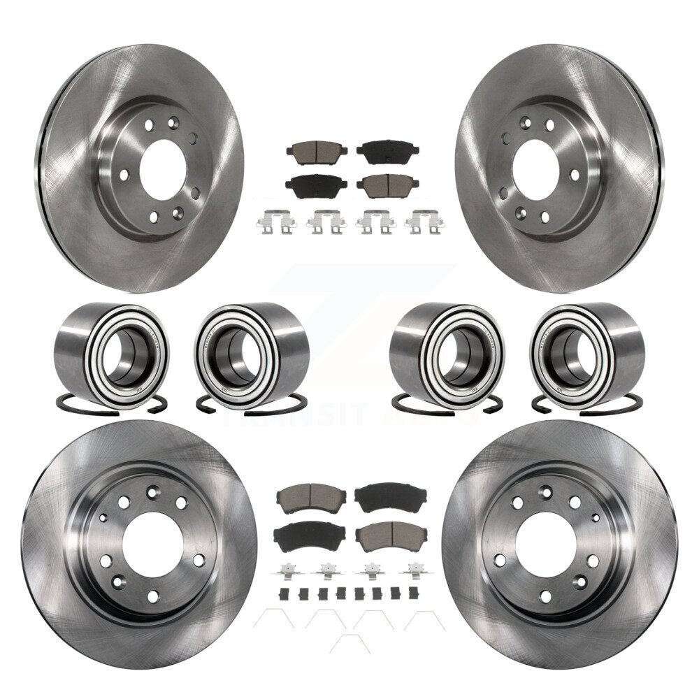 Bearing Brake Rotor Pads Front Rear Kit (10Pc) For Ford Fusion Lincoln MKZ Milan