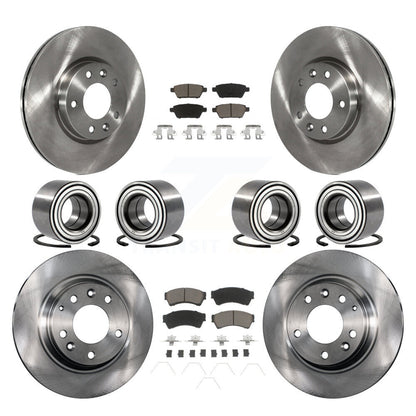 Bearing Brake Rotor Pads Front Rear Kit (10Pc) For Ford Fusion Lincoln MKZ Milan
