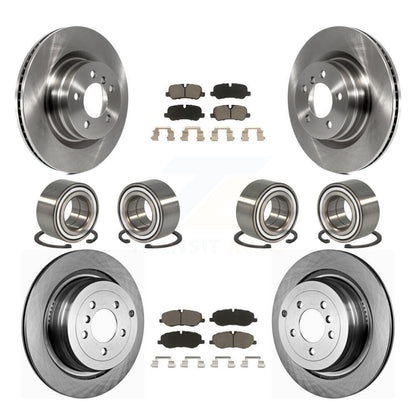 Bearings Disc Brake Rotors And Pads Front Rear Kit (10Pc) For Land Rover Range
