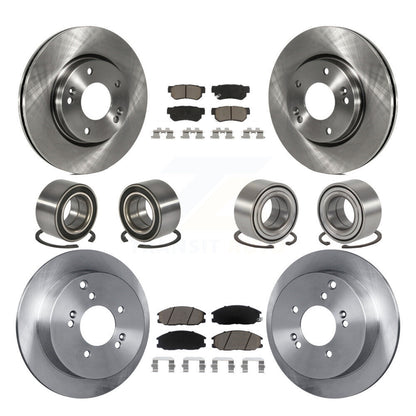 Bearing Brake Rotor Pad Front Rear Kit (10Pc) For 2001-2006 Hyundai Santa Fe 4WD