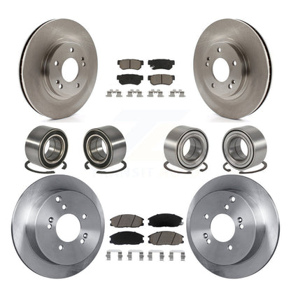 Bearing Brake Rotor Pad Front Rear Kit (10Pc) For 2001-2006 Hyundai Santa Fe 4WD